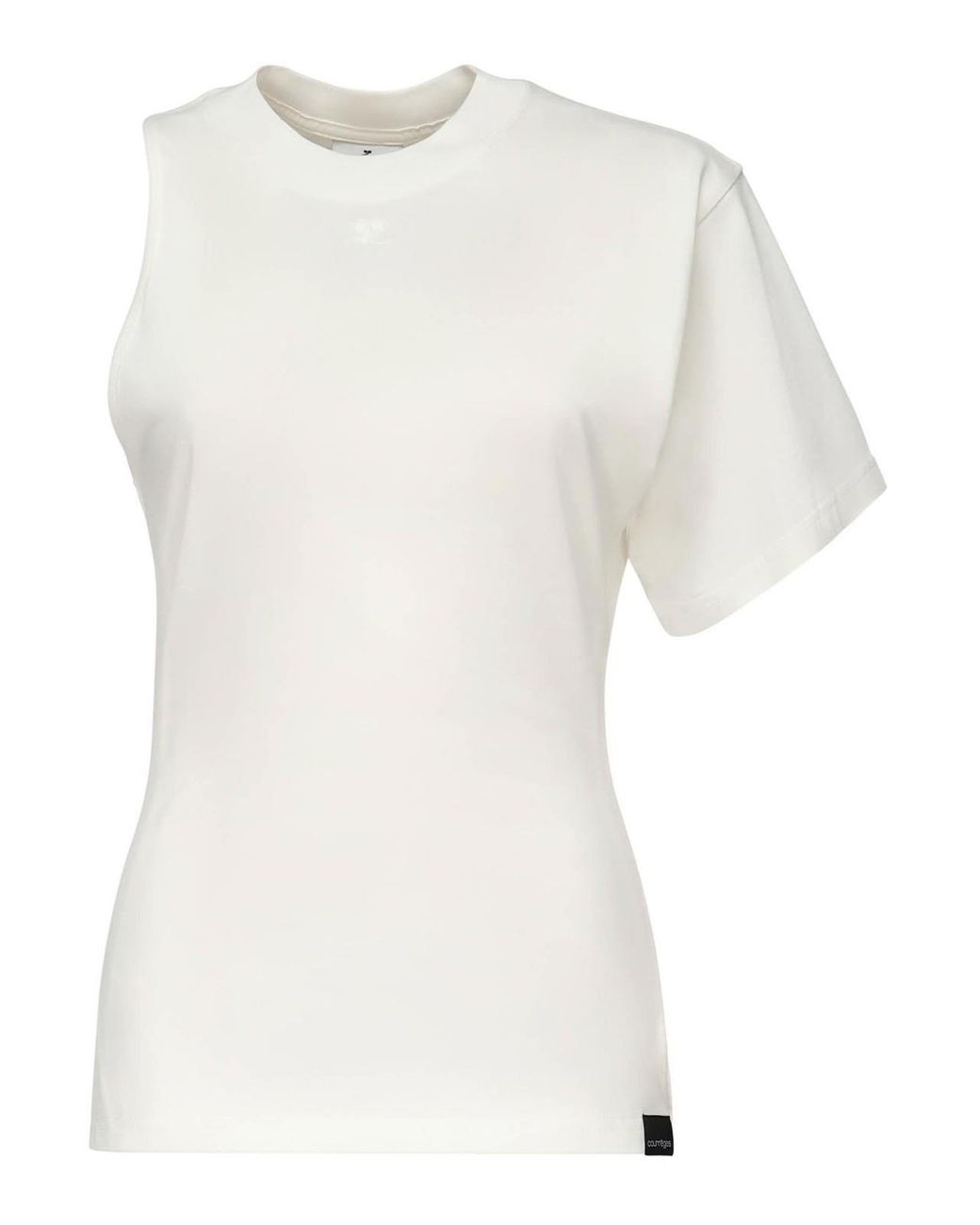 Courreges White Asymmetrical T-Shirt