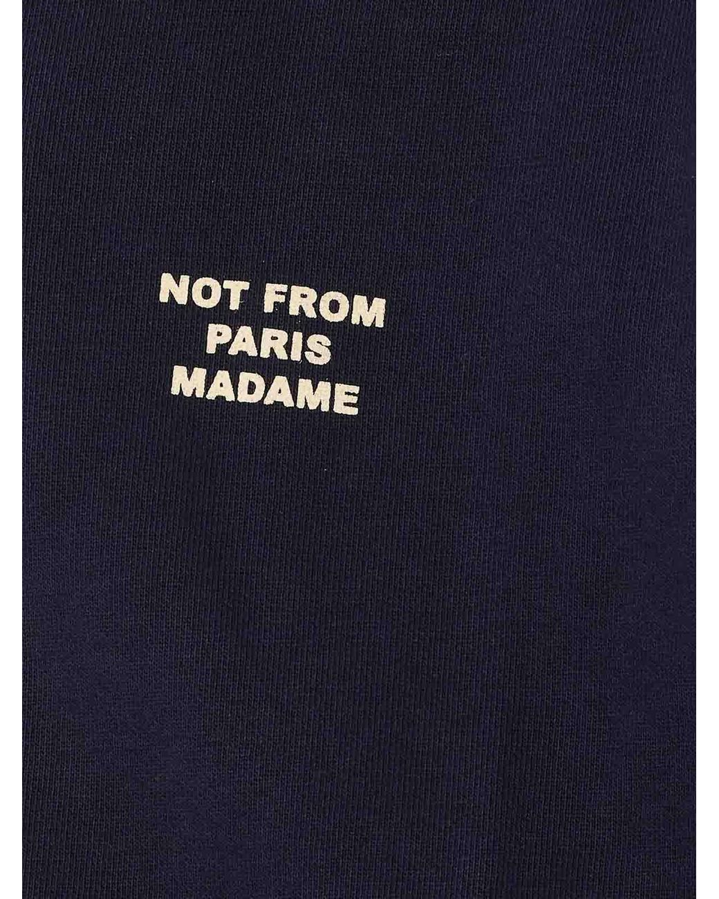 Drole de Monsieur Blue Slogan Zip Up Sweatshirt for men