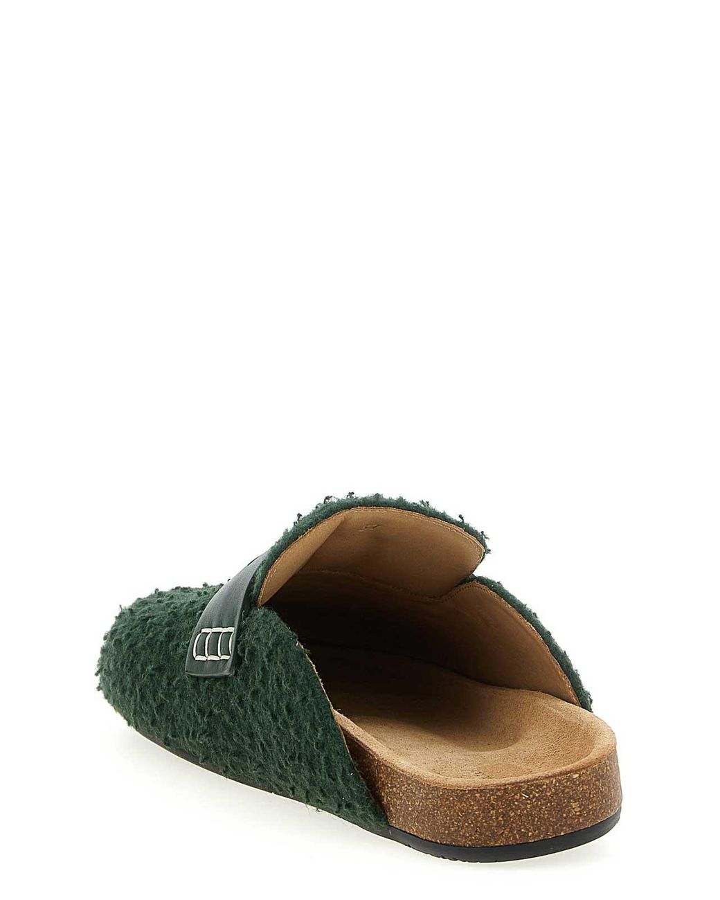 J.W. Anderson Green Felt Loafer Mules