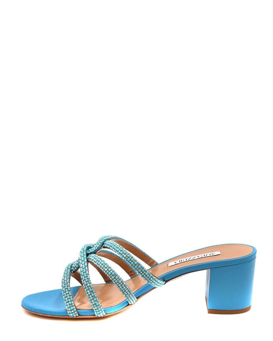 Aquazzura Blue Leather Sandals