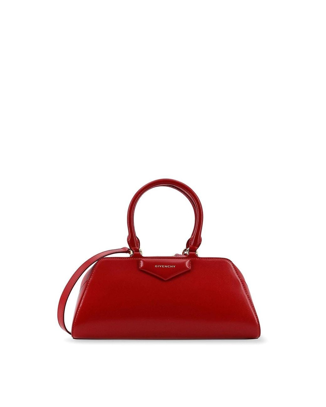 Givenchy Red Antigona East West Small Leather Shoulder Bag