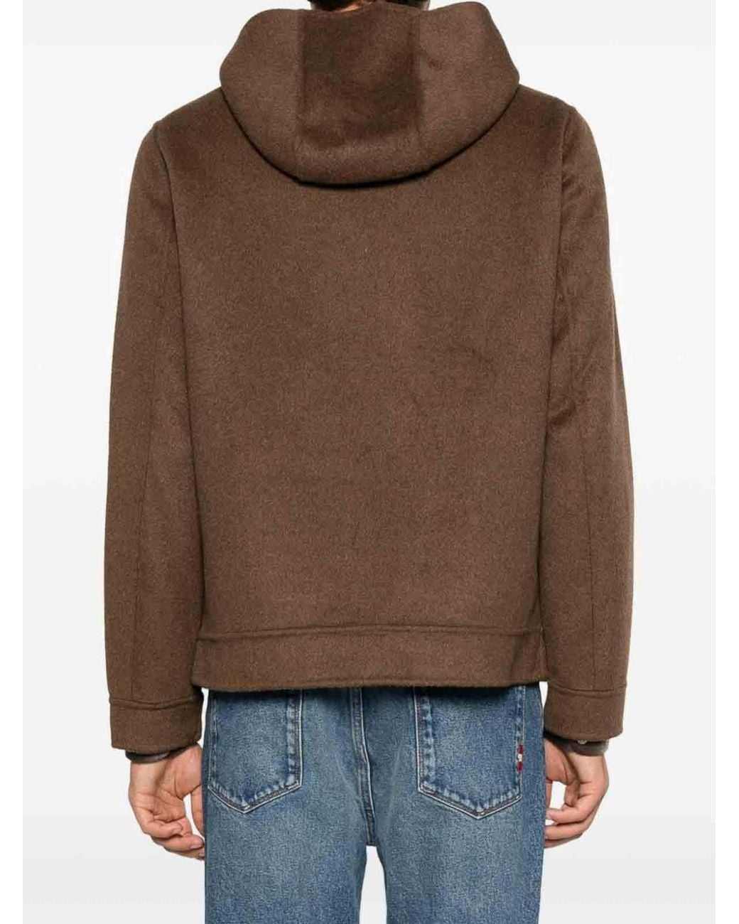 Woolrich Brown Zip-Up Jacket With A Hood for men