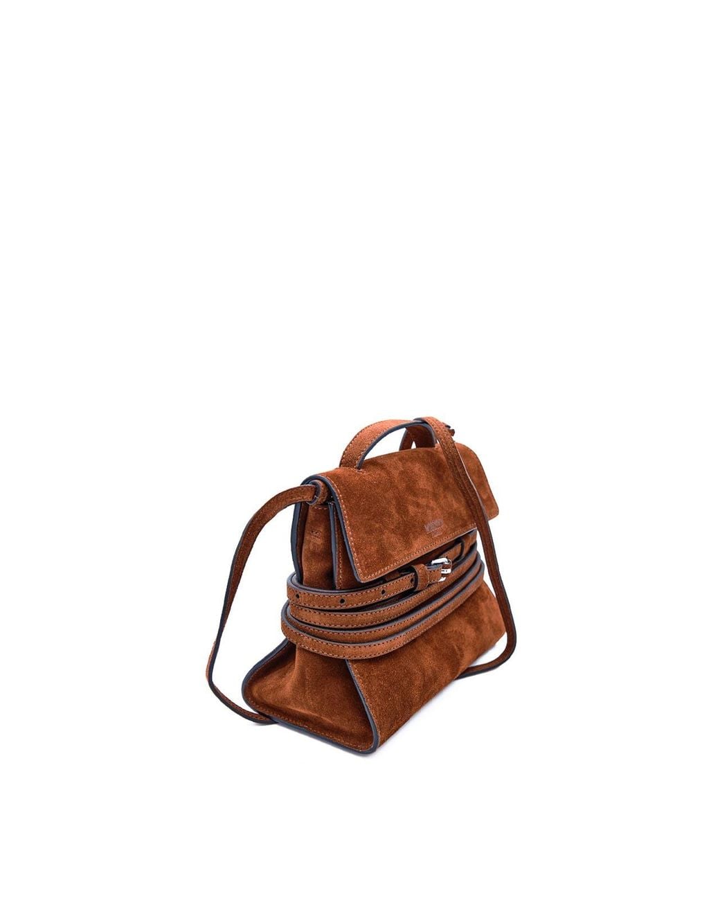 Moschino Brown Tie Me Small Suede Bag