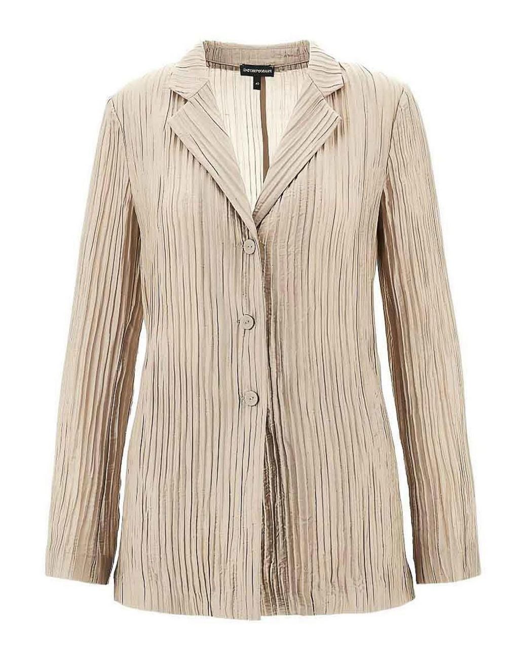 Emporio Armani Natural Single-Breasted Jacket