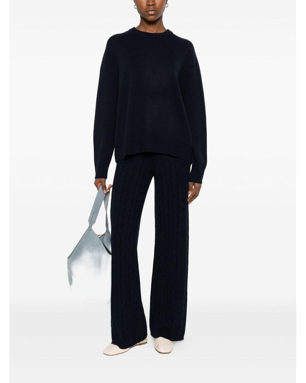 Soft Goat Blue Wool Crewneck Jumper