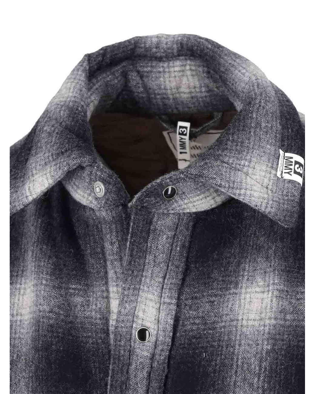 Maison Mihara Yasuhiro Gray Checked Wool Shirt for men