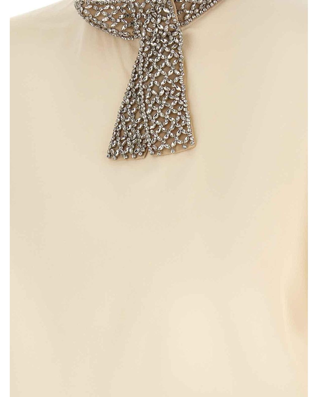 Valentino Garavani Natural Jewel Collar Top