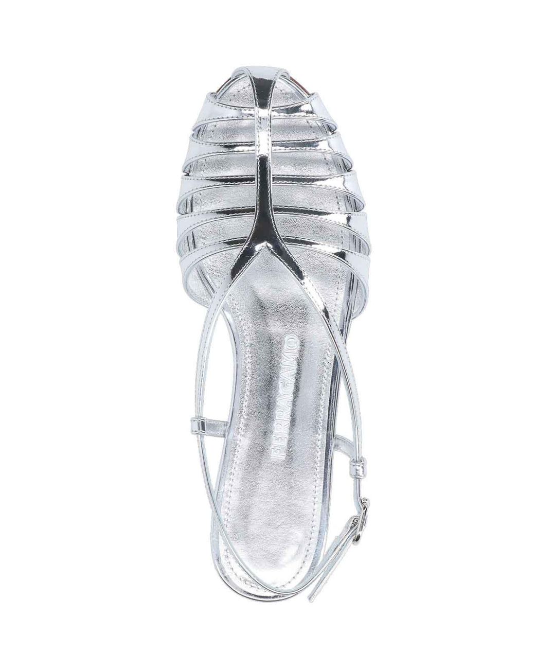 Ferragamo White Cage Sandals