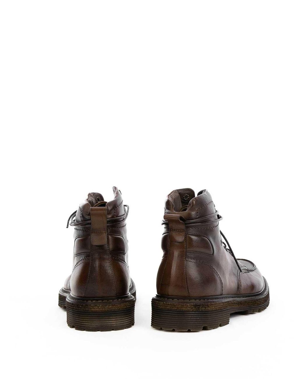 Corvari Brown Leather Mahogany Boot With Laces for men