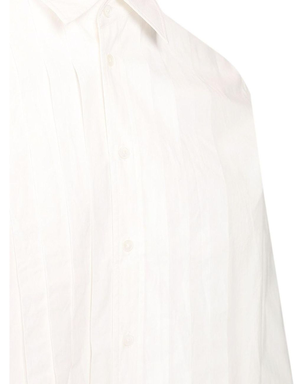 Paul Smith White Shirt With Pleats On The Front for men