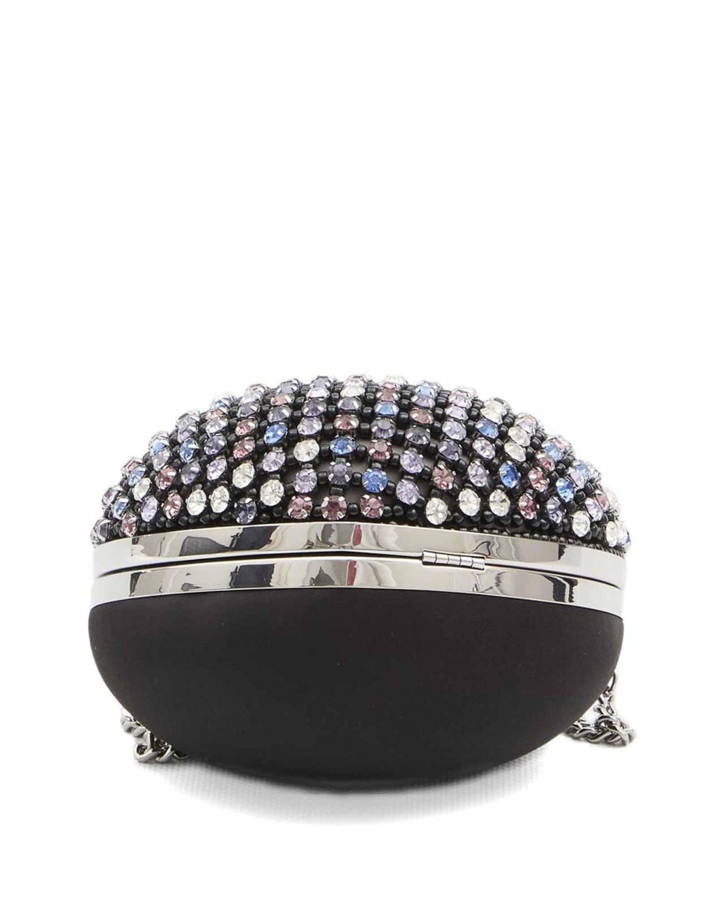 Self-Portrait White Crystal Embellished Clutch