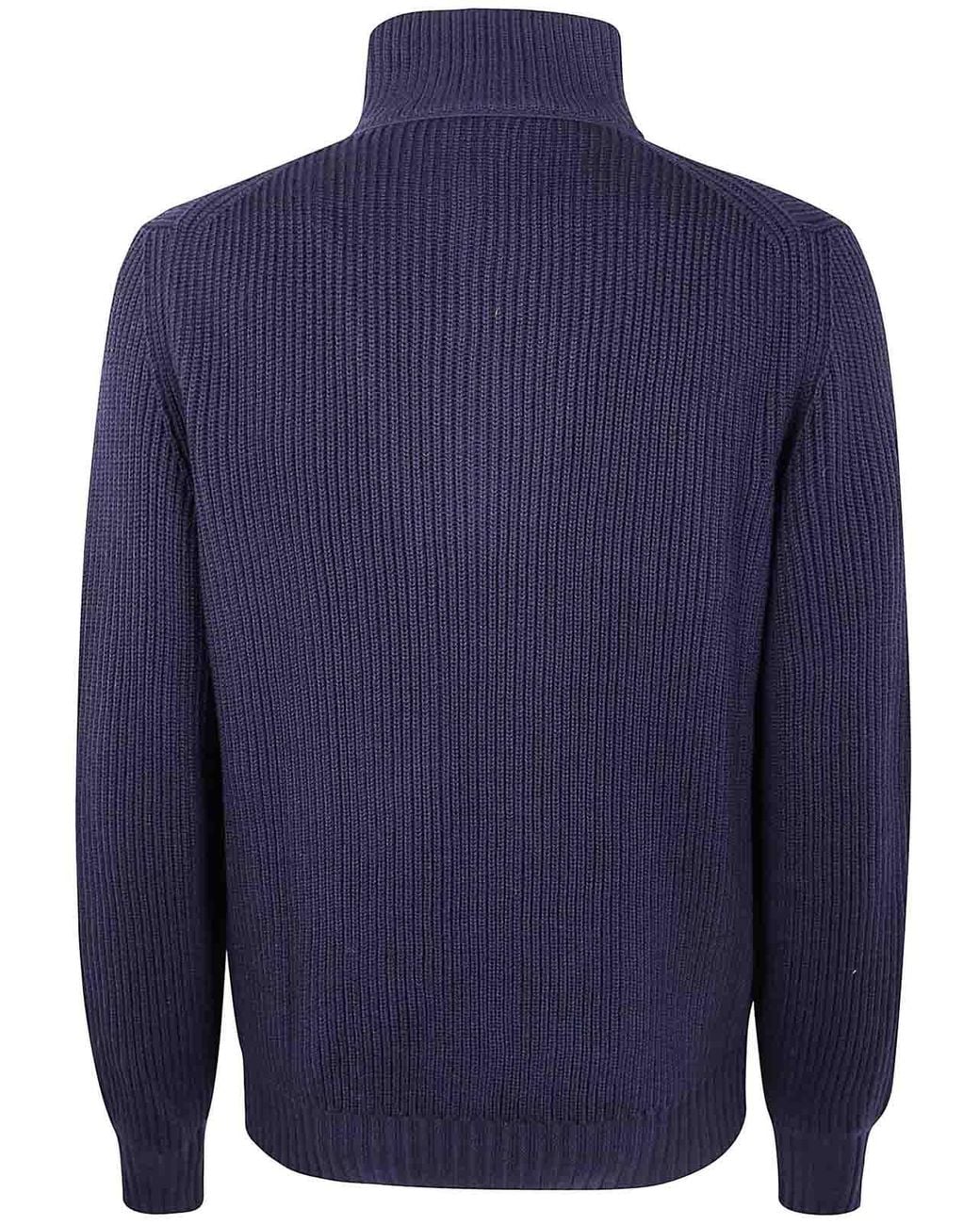 FILIPPO DE LAURENTIIS Blue Half Zip Sweater for men