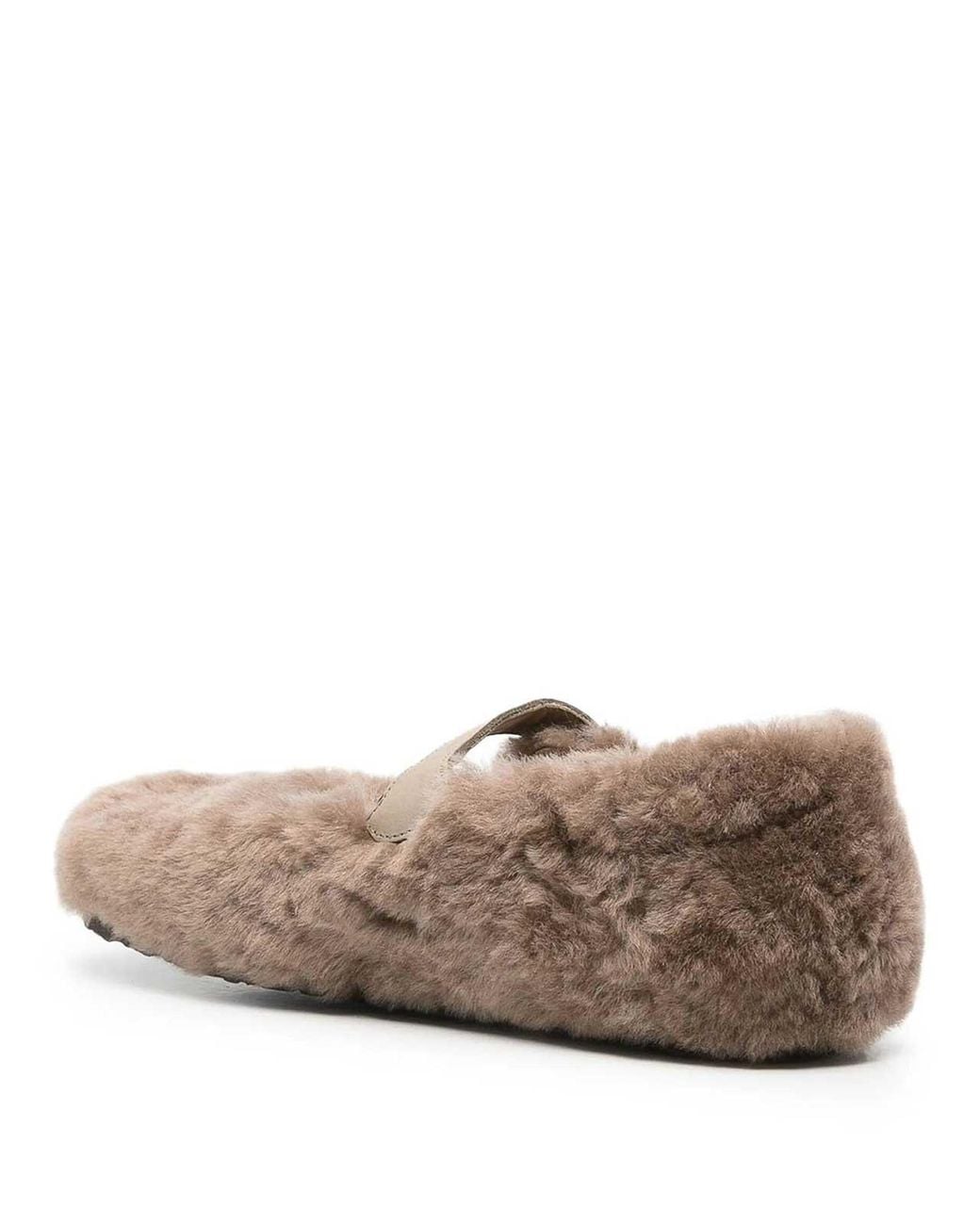 Birkenstock Brown Santa Clarita Fur Ballet Flats