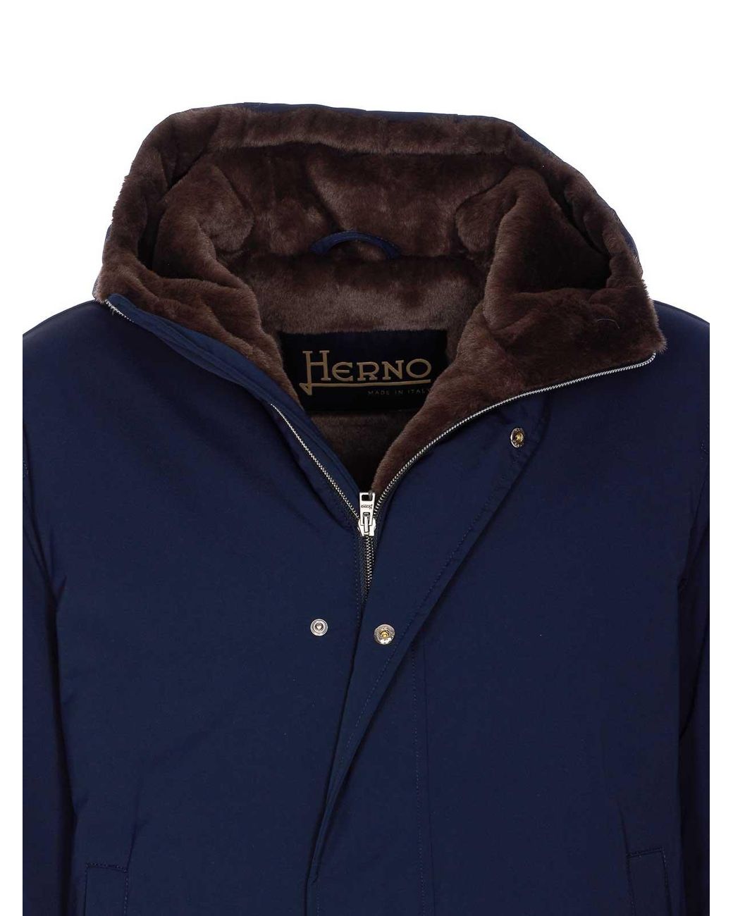 Herno Blue Hooded Padded Parka for men