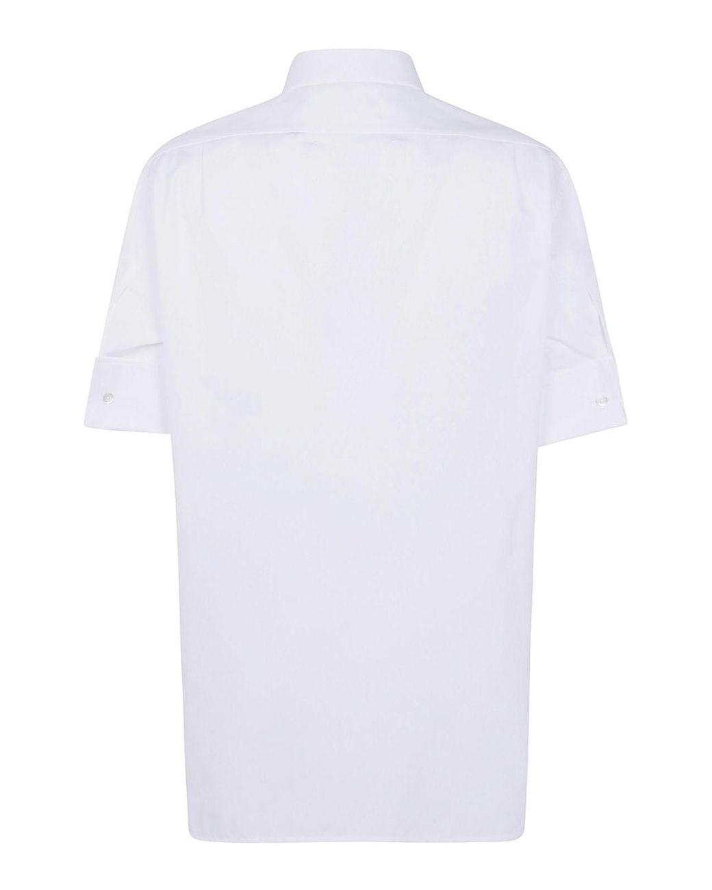 Maison Margiela White Snapped Button Short Sleeves Shirt