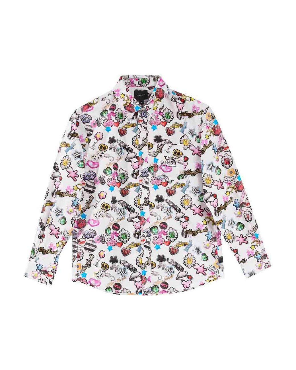 Marc Jacobs White The Sticker Print Shirt