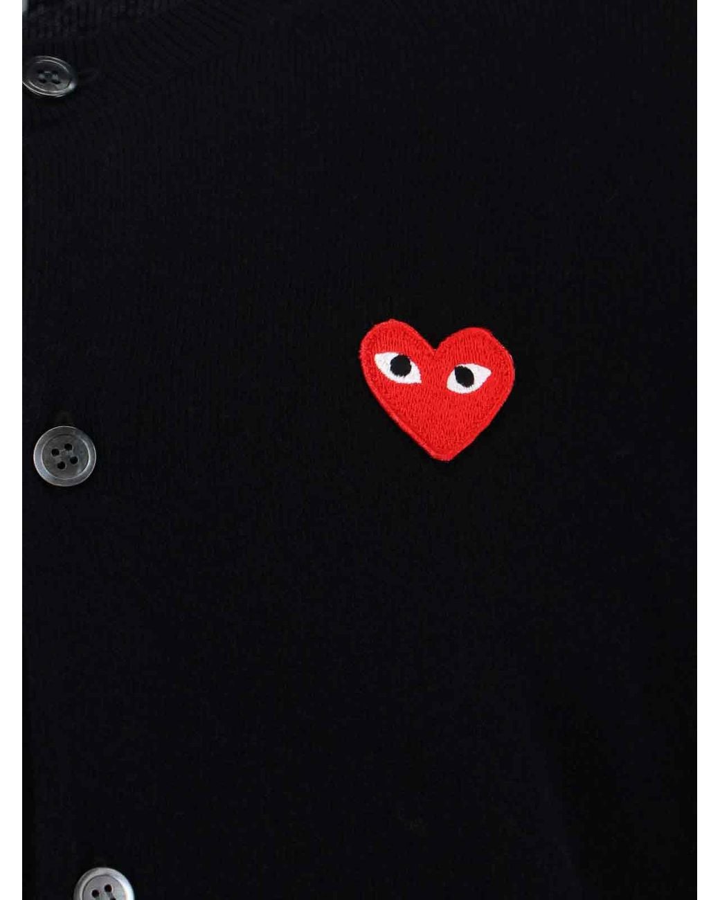 COMME DES GARÇONS PLAY Black Cardigan Logo for men