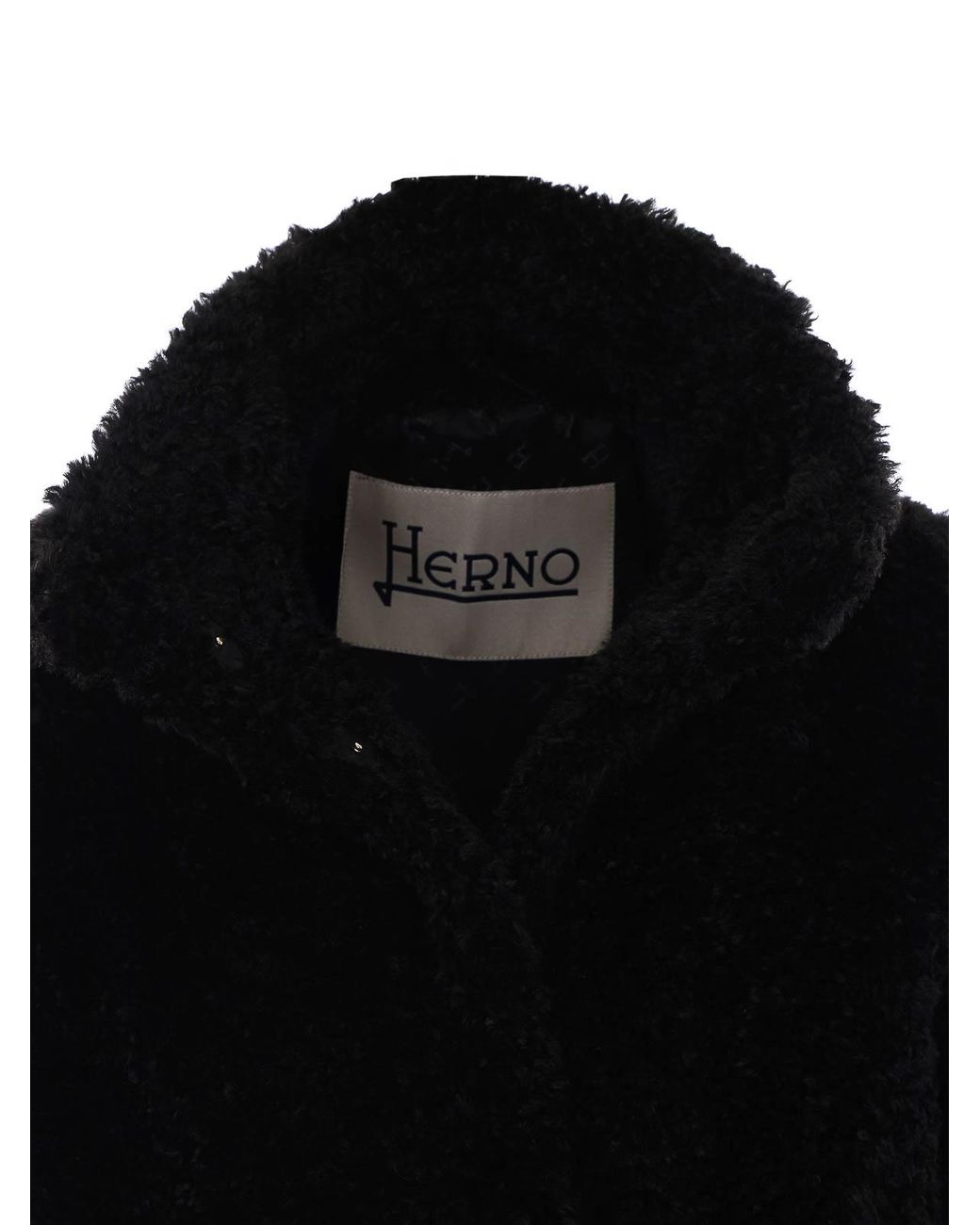 Herno Black Teddy Coat