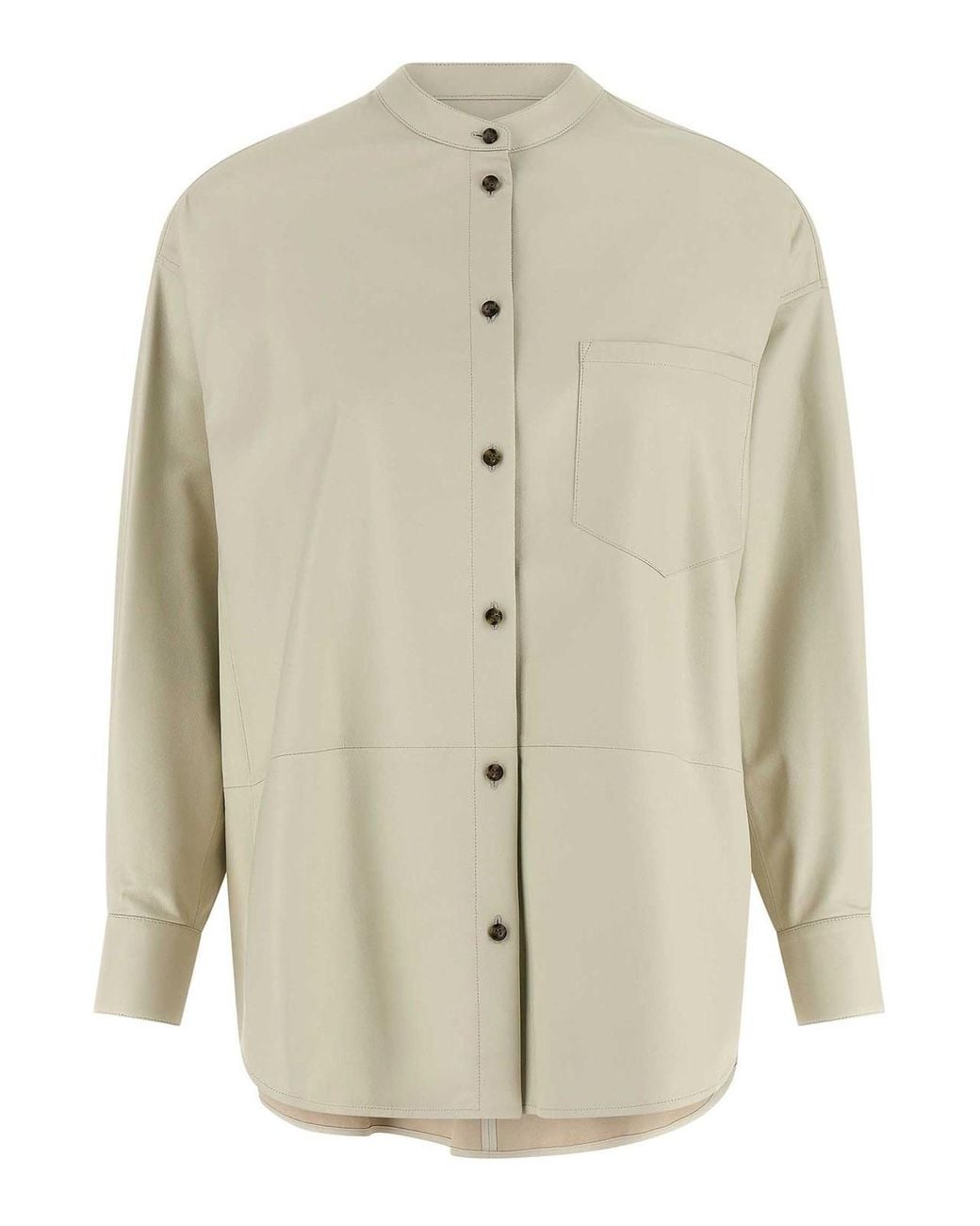 Yves Salomon White Leather Shirt