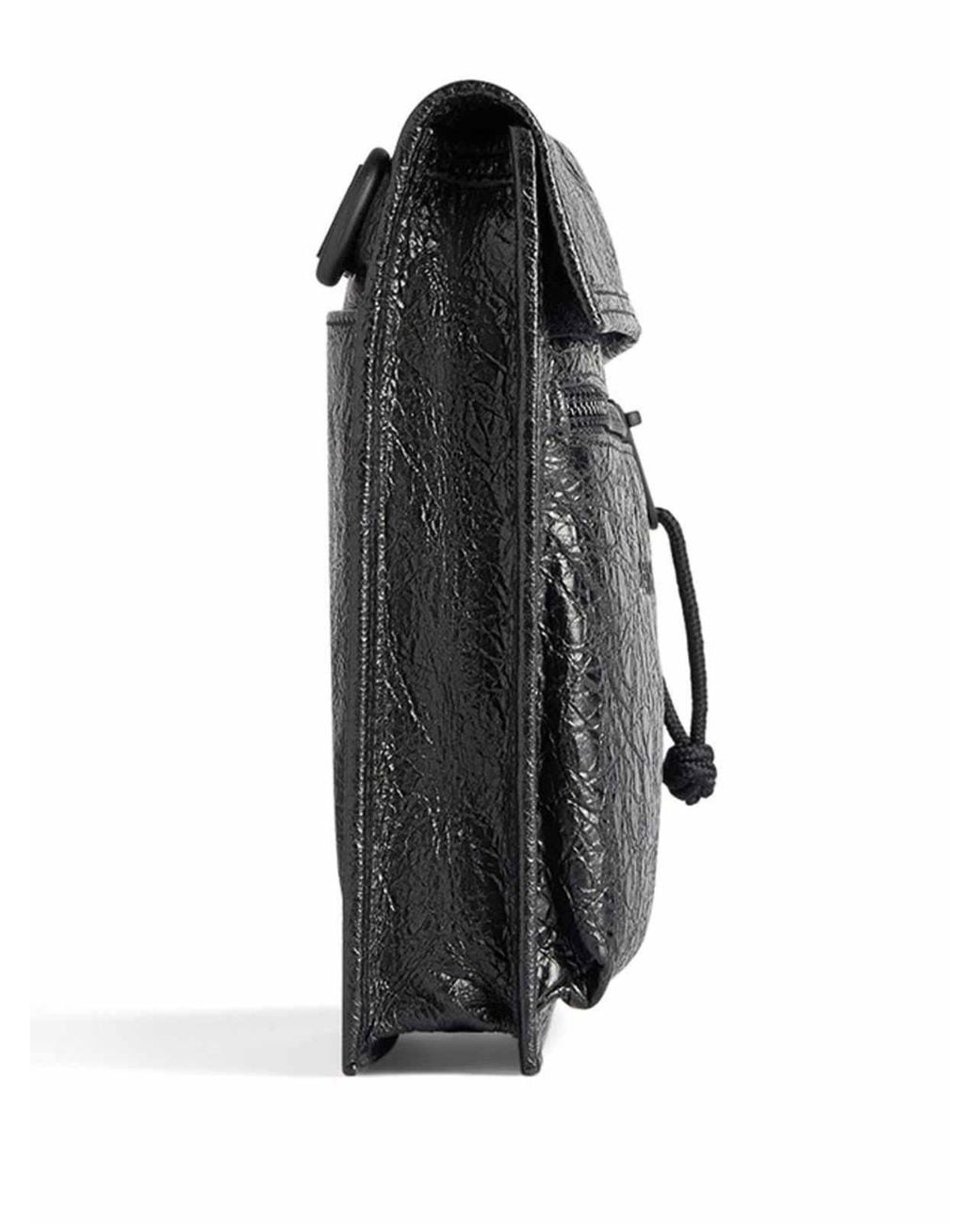 Balenciaga Black Explorer Pouch With Strap Small for men