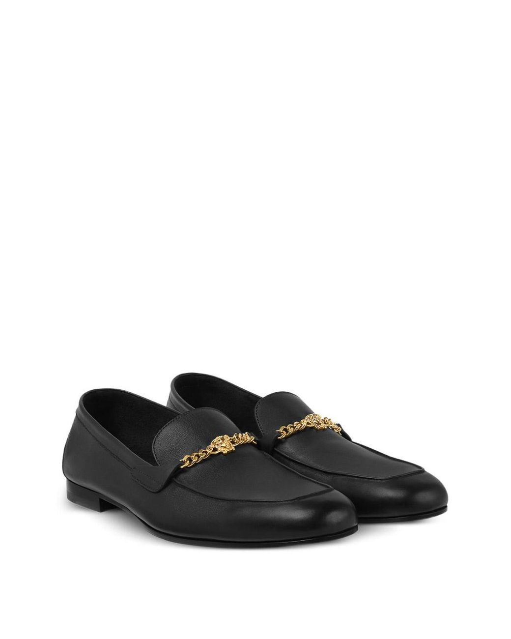 Versace Black Medusa Leather Loafers for men