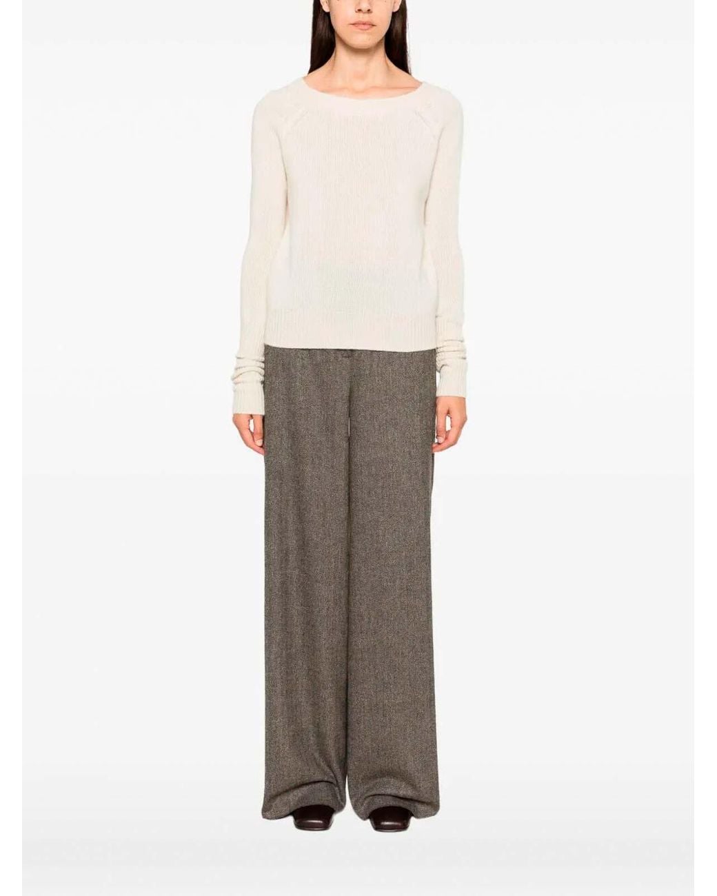 Ermanno Scervino Natural Round Neck Sweater