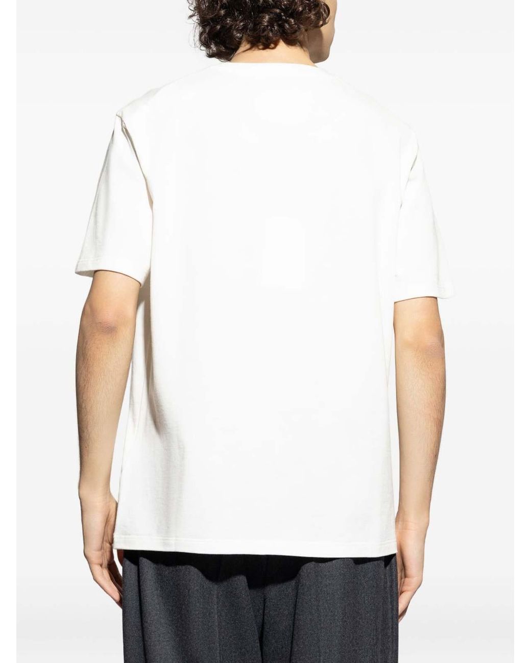 Jil Sander White Crewneck Short Sleeves Logo T-Shirt for men