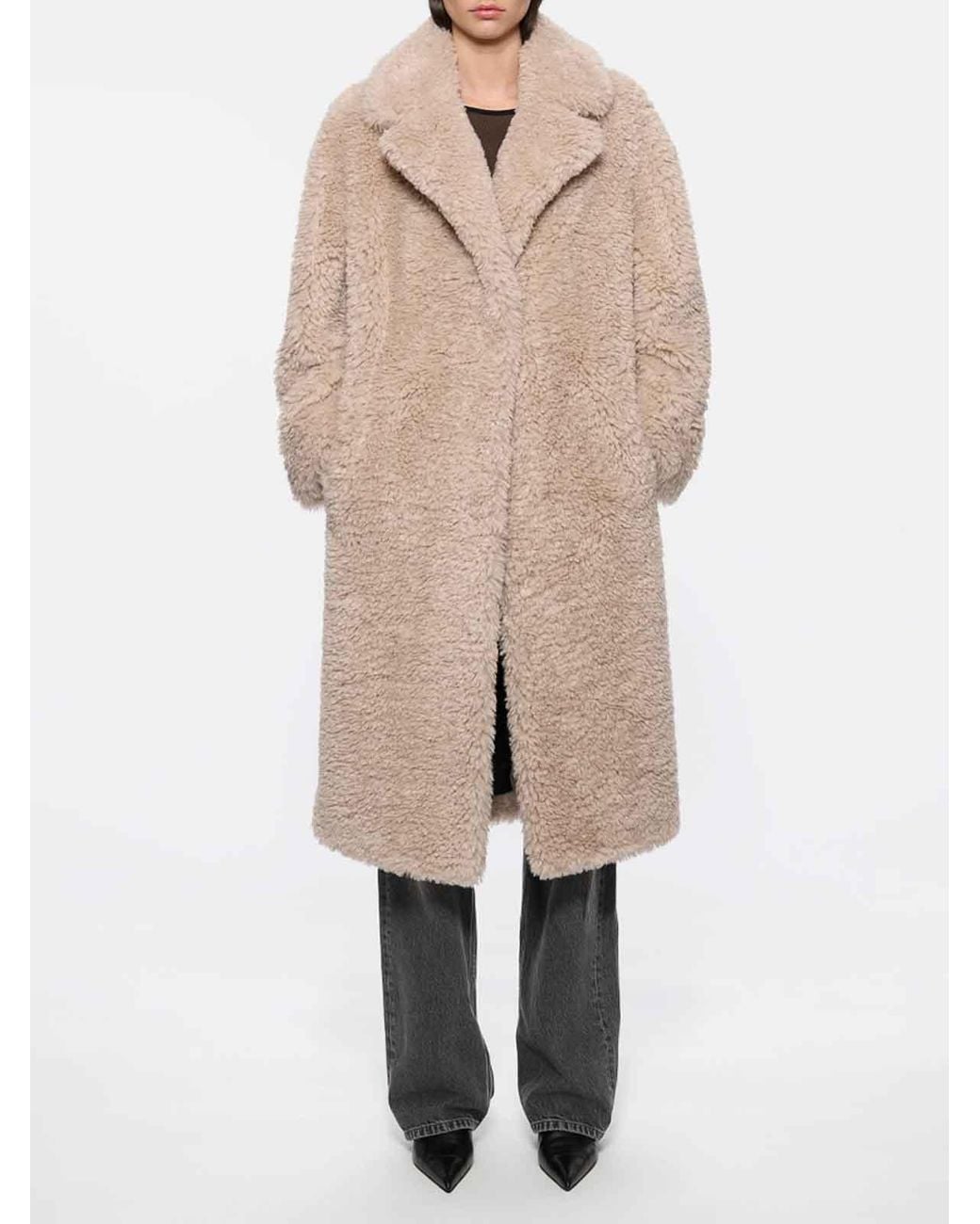 Stand Studio Natural Jazmin Faux Fur Coat