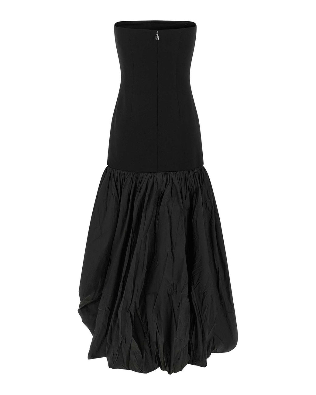 ROTATE BIRGER CHRISTENSEN Black Mini Bubble Train Technical Dress