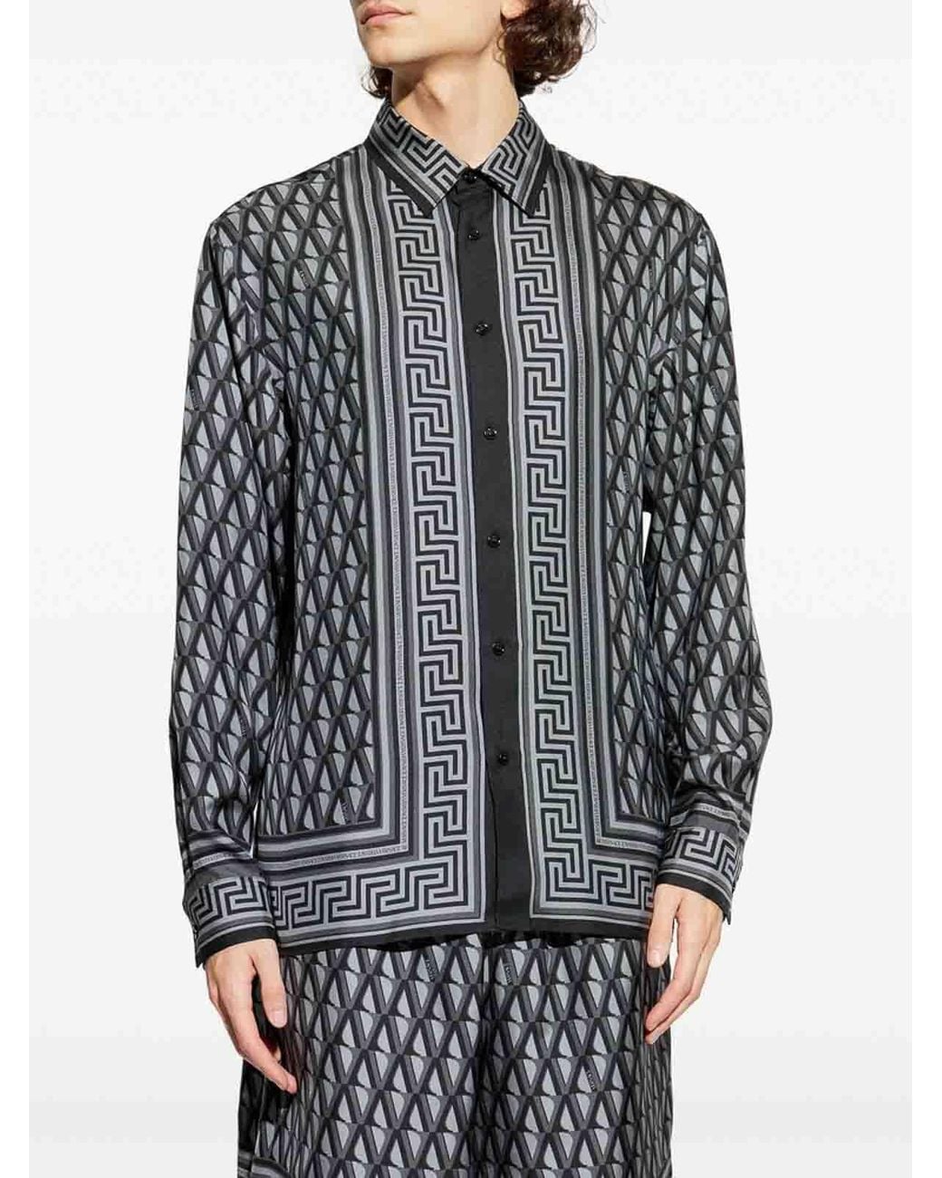 Versace Black Silk Shirt for men