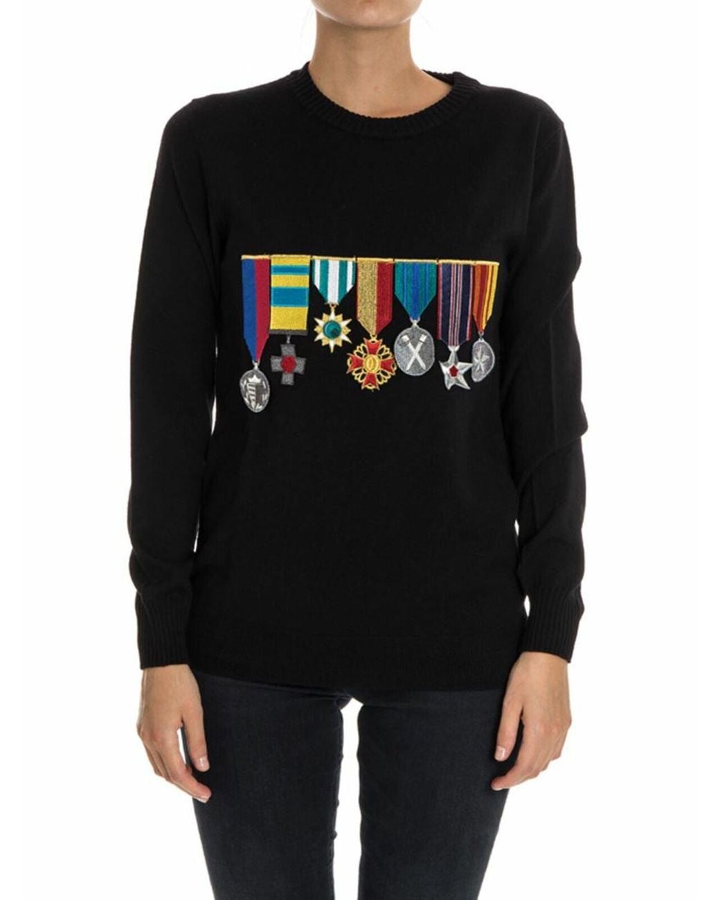Stella Jean Black Wool Sweater
