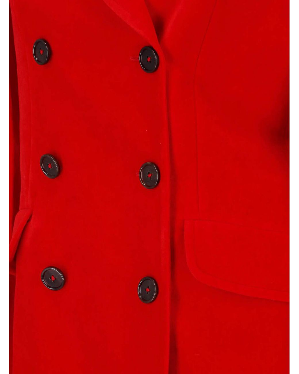 Jil Sander Red Double-Breasted Coat