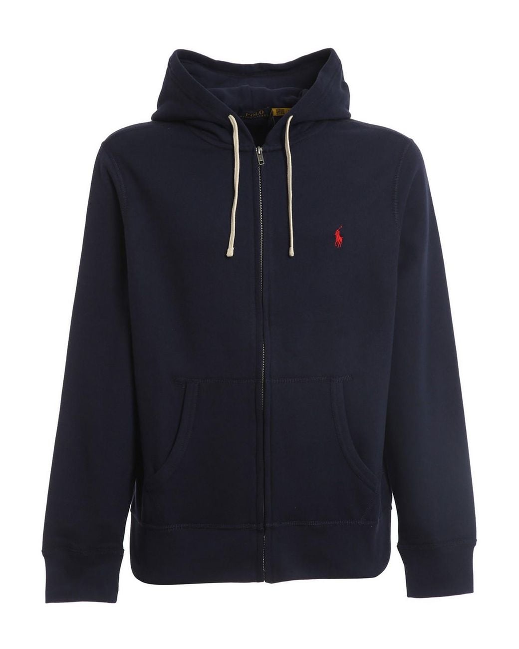 Polo Ralph Lauren Blue Zip-Up Cotton Blend Hoodie for men
