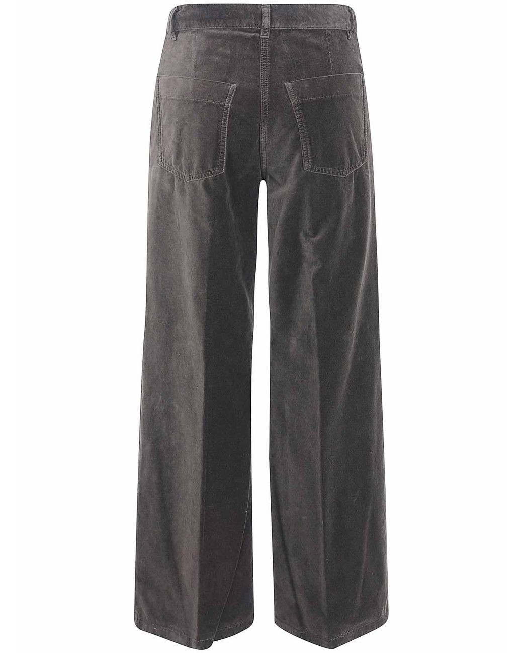 Aspesi Gray Velvet Wide Leg Trousers