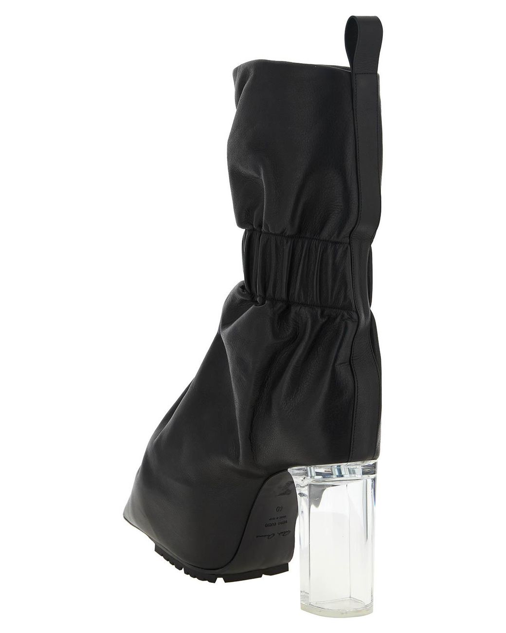 Rick Owens Black Pull On Cuffed Taquito' Ankle Boots
