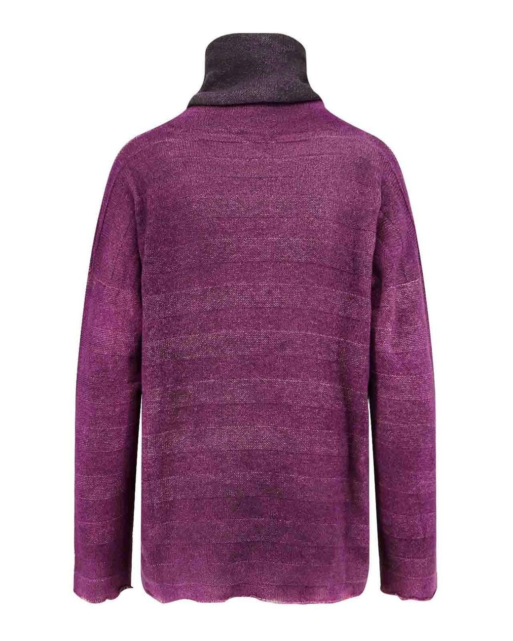 F Cashmere Purple Bruco 89 Cashmere Turtleneck Sweater