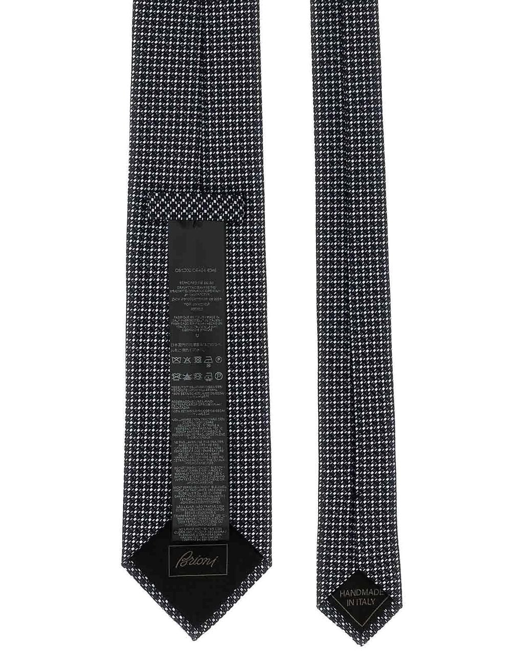 Brioni Black Silk Tie for men