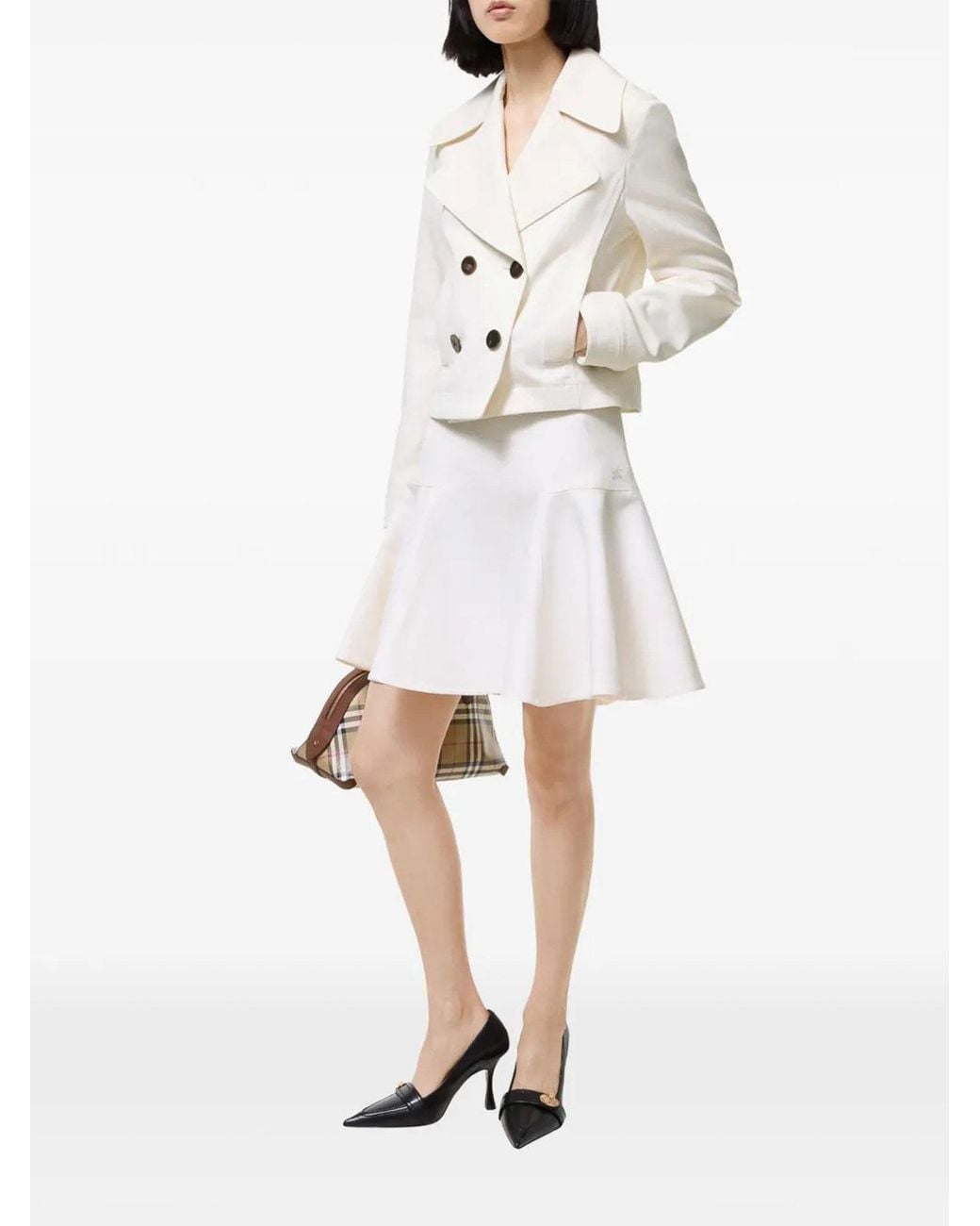 Burberry White Skirt