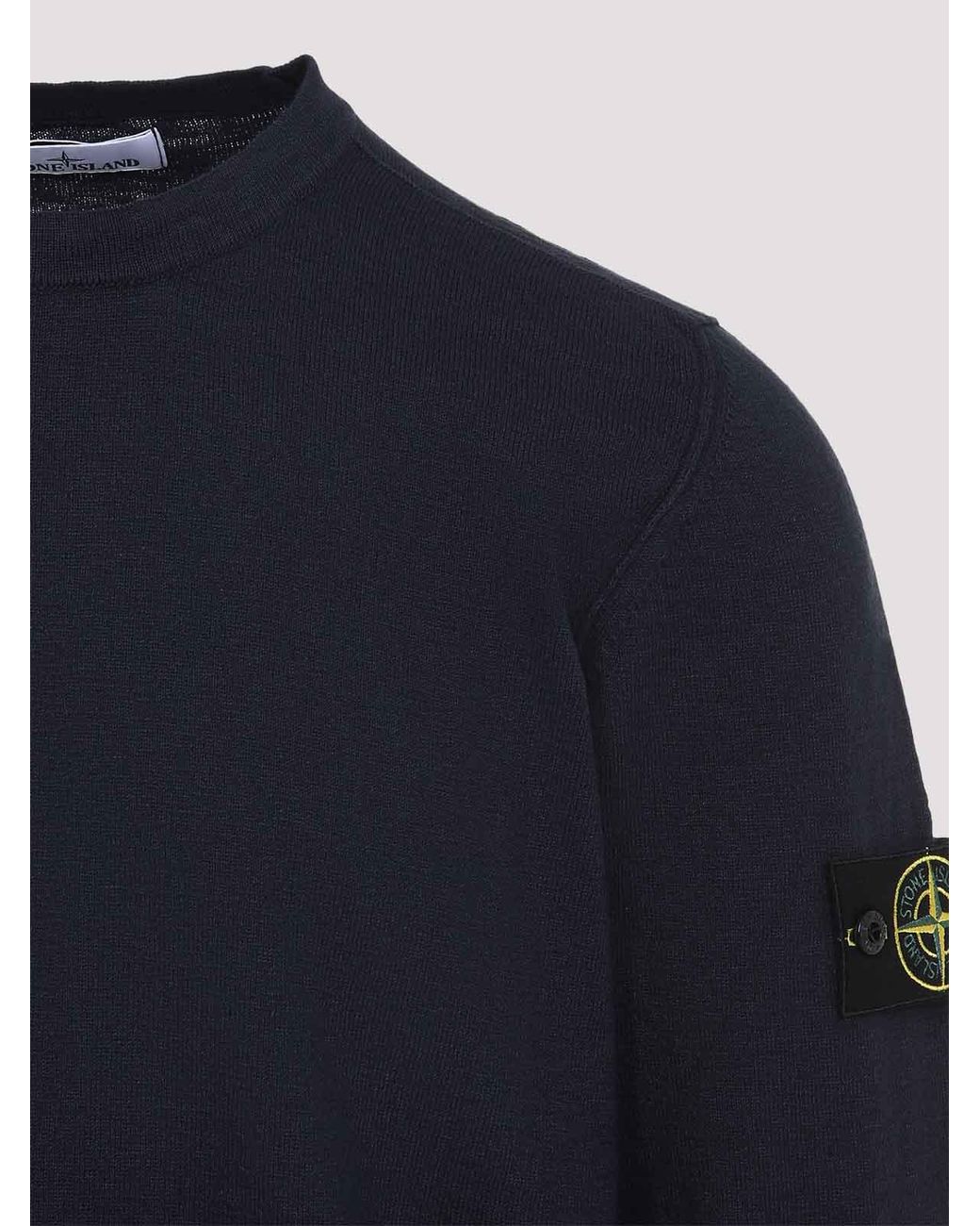 Stone Island Blue Crew Neck Pullover for men