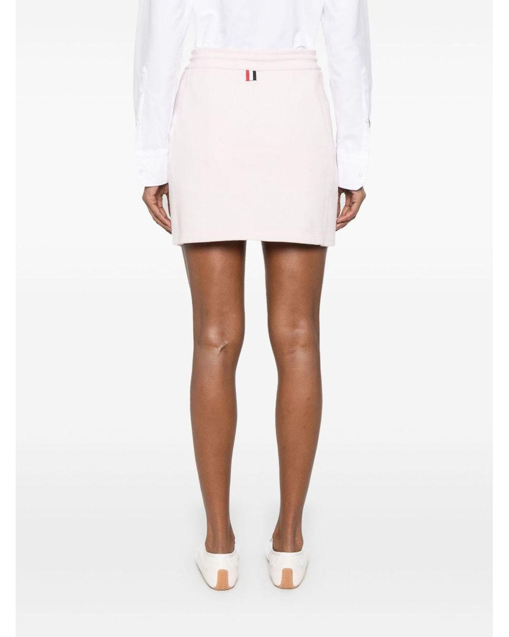 Thom Browne Pink 4Bar Cotton Mini Skirt