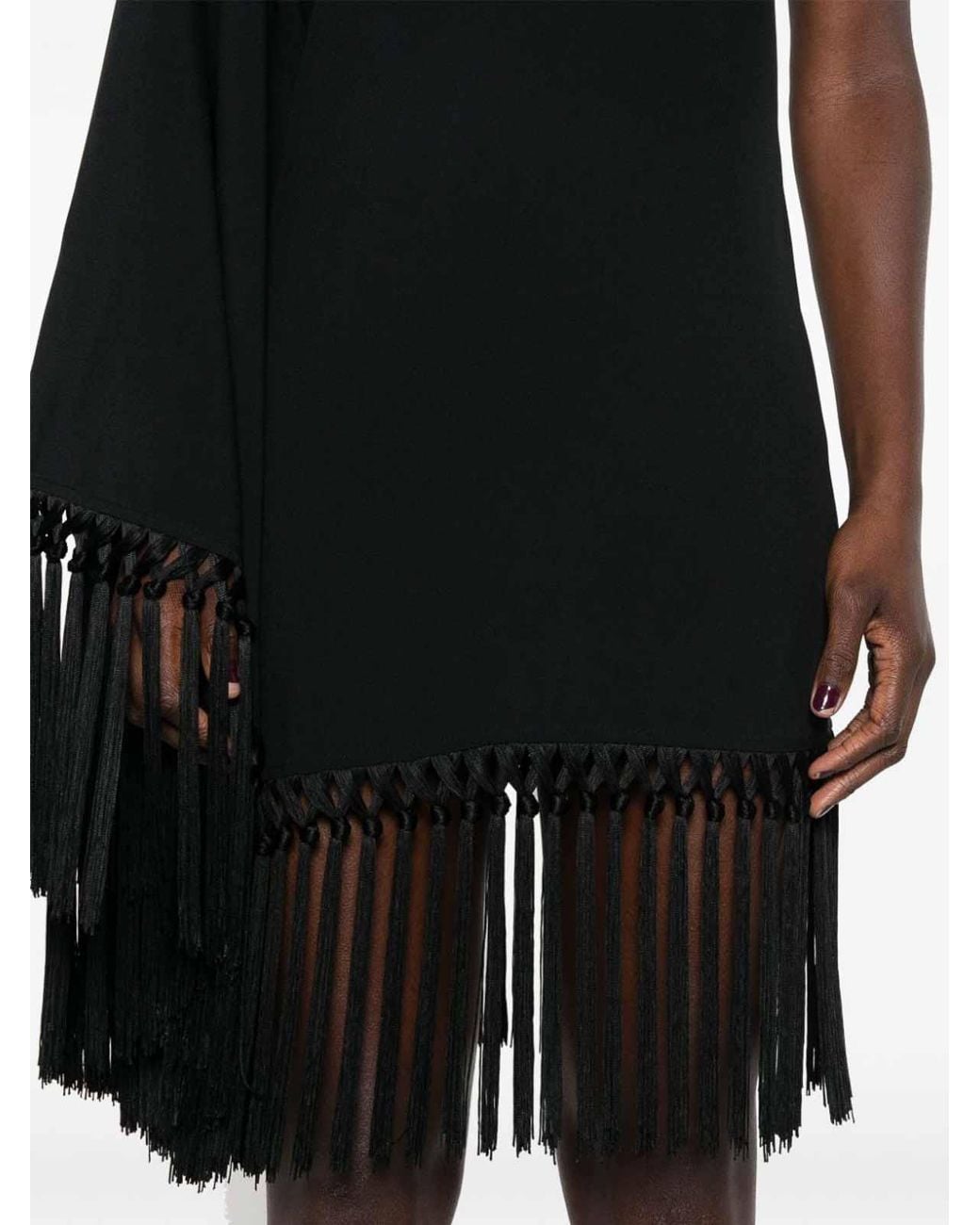 Taller Marmo Black Piccolo Arno Fringed Short Dress