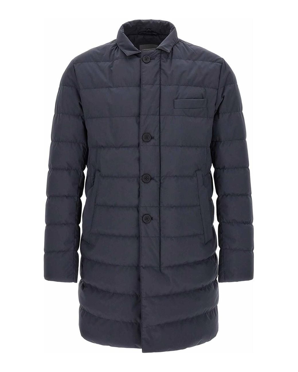 Herno Blue Technical Hooded Puffer Jacket for men