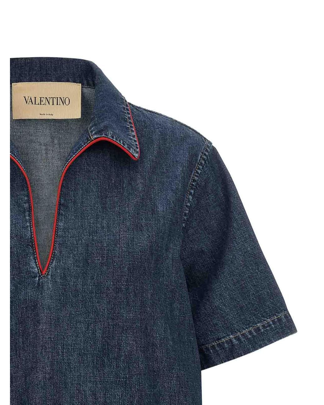 Valentino Garavani Blue Chambray Denim Dress