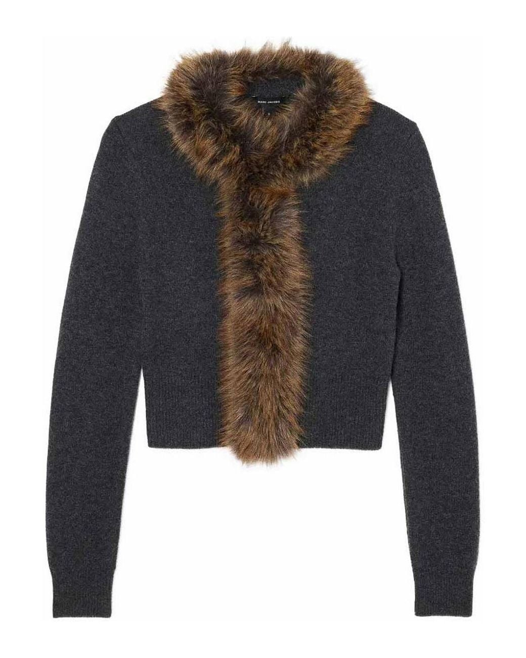 Marc Jacobs Black Faux Fur Lined Cardigan