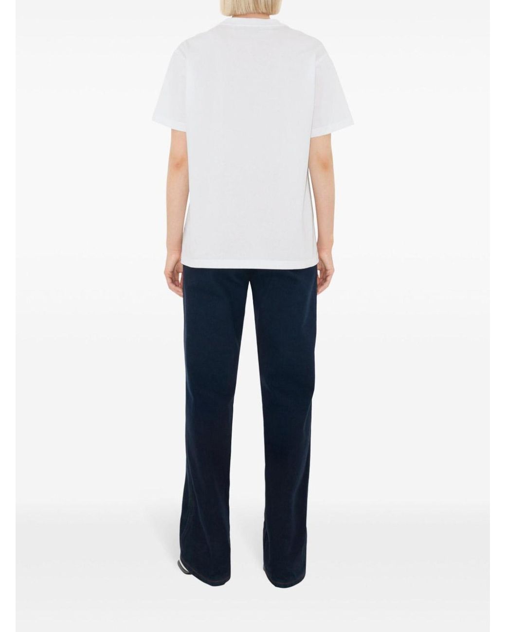 Burberry White Cotton Check-Pocket T-Shirt