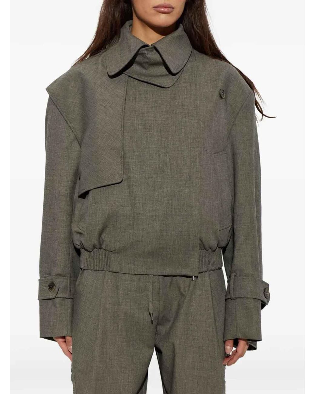 Christopher Esber Green Cropped Trench Jacket