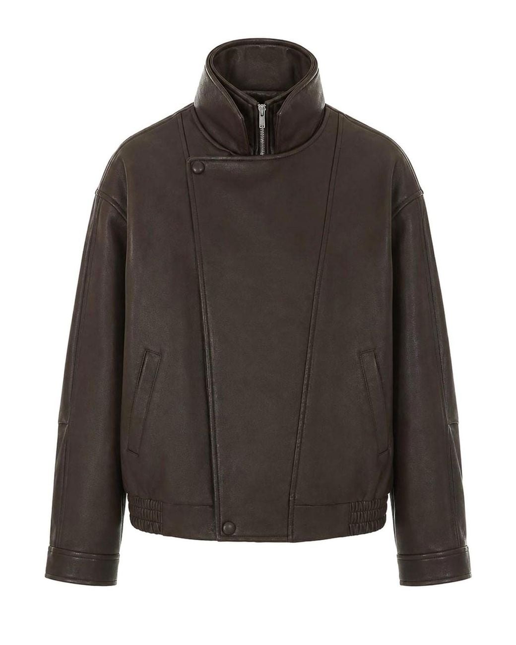 ELEH Gray Faux Leather Jacket