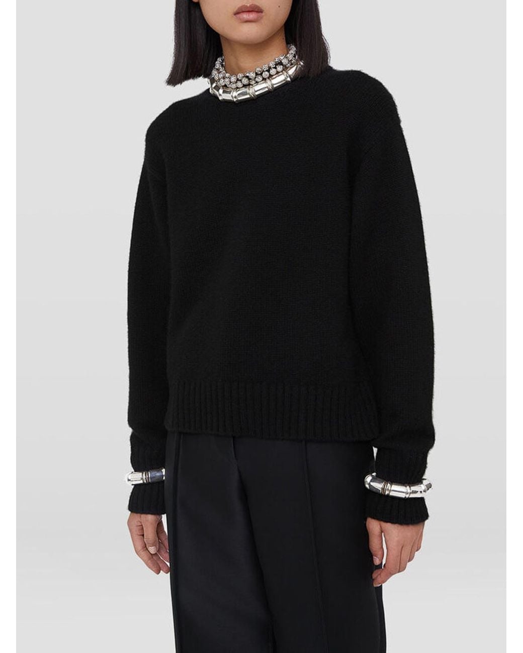 Jil Sander Black Sweater Rn Ls Clothing