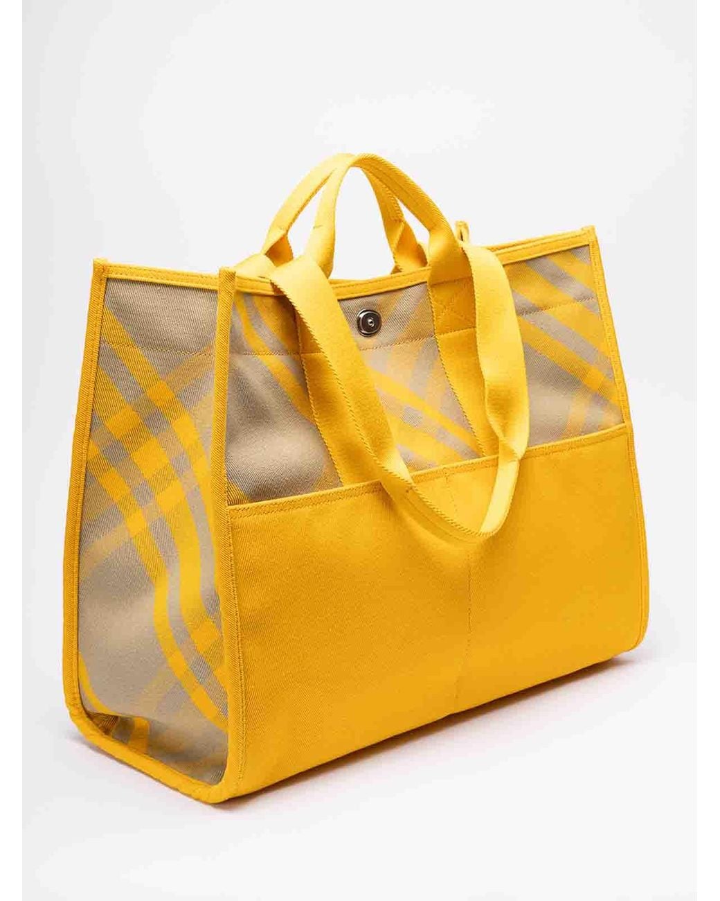 Burberry Yellow Leather Tote Bag for men