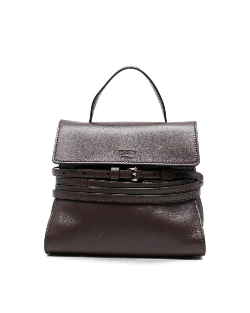 Moschino Black Tie Me Leather Handbag